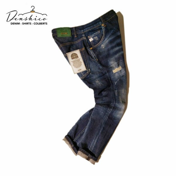 Jeans donkerblauwe destroyed denim Tailored-fit Neckarau Goldgarn Broeken