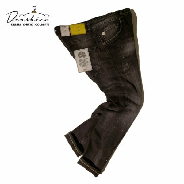 Jeans zwarte destroyed denim Tailored-fit Neckarau Goldgarn Broeken