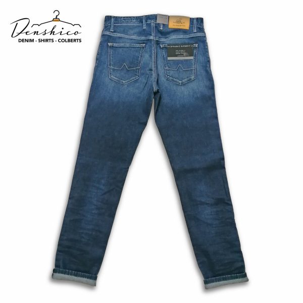 Jeans midden blauw left hand denim Regular-fit ‘PIPE’ Alberto Broeken