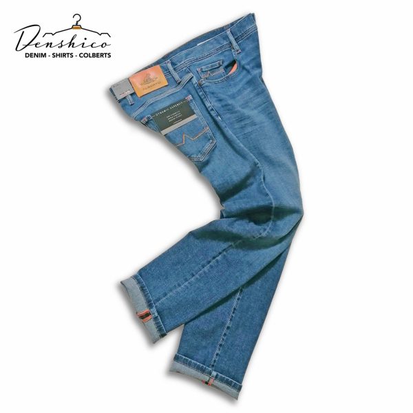Jeans Licht blauw left hand denim Regular-fit ‘PIPE’ Alberto Broeken