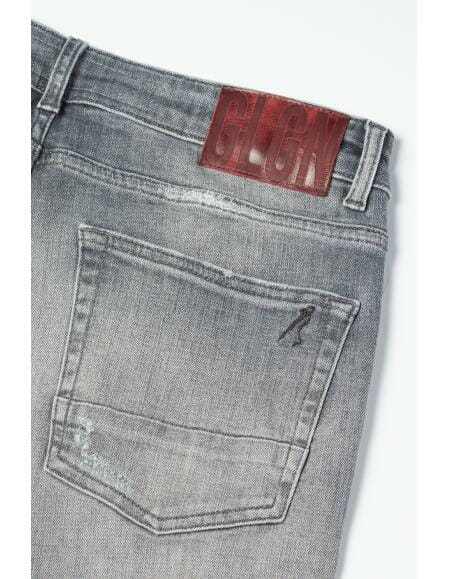 Jeans lightgrey damaged ISKO denim Slim-fit ‘U2’ Goldgarn Broeken