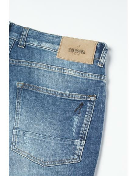 Jeans lightblue damaged ISKO denim Slim-fit ‘U2’ Goldgarn Broeken