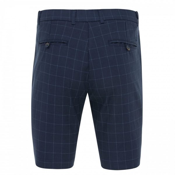 Short blue grey checked Berlin Tresanti Shorts