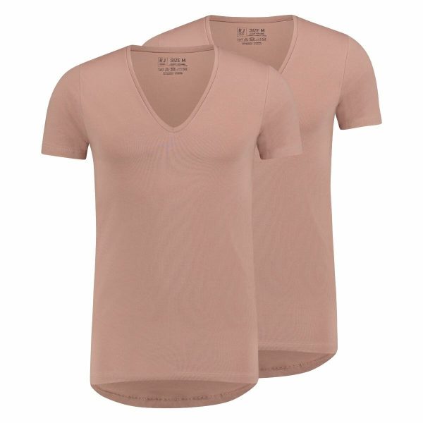 T-shirts neutraal 2-pack Body-fit extra diepe V hals Nijmegen RJ Bodywear Accessoires