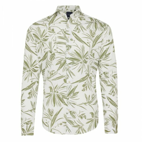 Shirt white green flowers Breeze Tailored-fit Tresanti Shirts