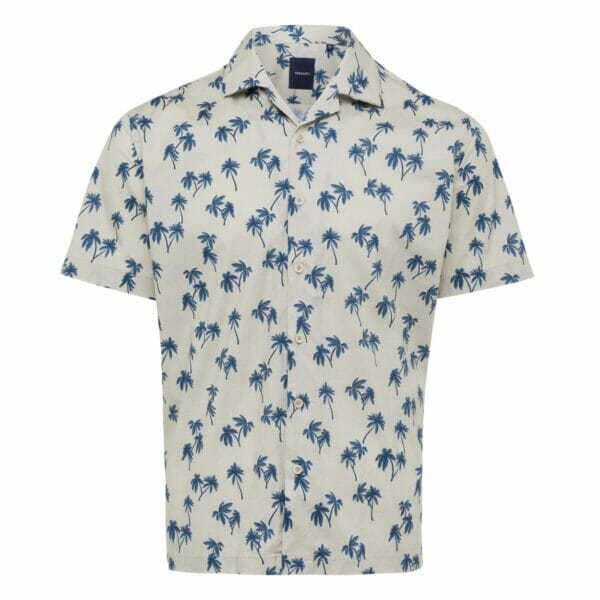 Shirt sand blue palm Buenos Regular-fit korte mouw Tresanti Shirts