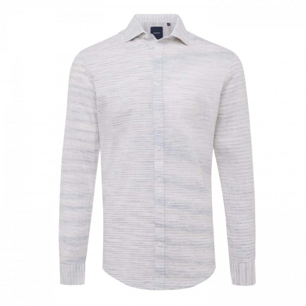 Shirt sand blue horizon stripes Bellini Tailored-fit linnen Tresanti Shirts
