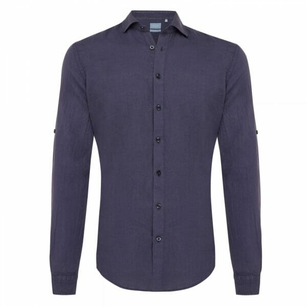 Shirt donker blauw linnen Tailored-fit Tresanti Shirts